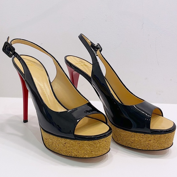 Giuseppe Zanotti Black Patent Peep Toes - 38.5 - Picture 6 of 11